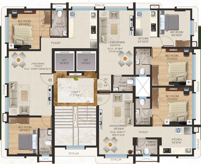 Floor Plan of Shreenath Pride in Kandivali East, Mumbai - Image 95847