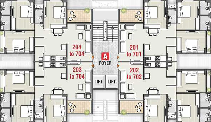 Floor Plan of Shreeji Sahjanand Sarjan in Sargasan, Gandhinagar - Image 153994