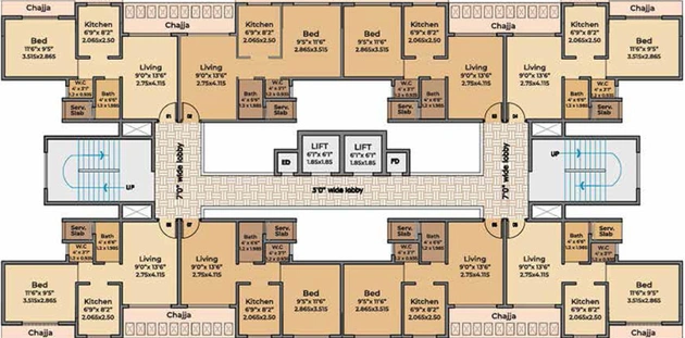 Floor Plan of Sai Kaveesha in Taloja, Navi Mumbai - Image 35137