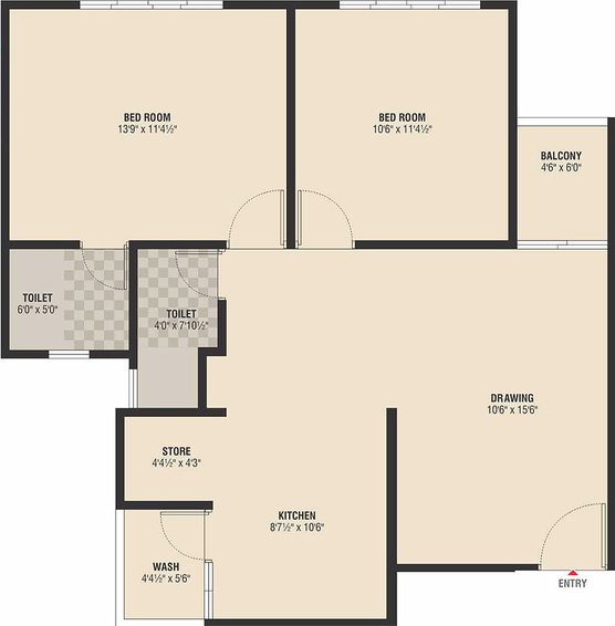 2 BHK Flat in Sarthak Safal in Vavol, Gandhinagar - Image 811520