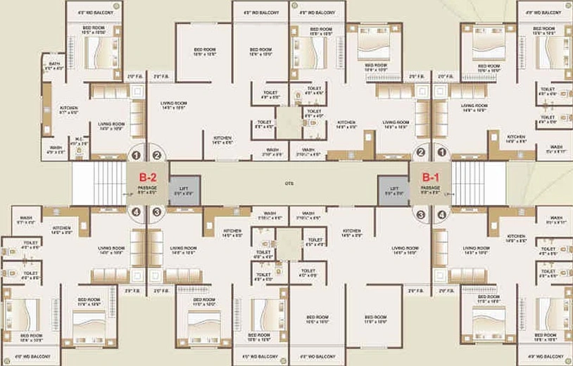 Floor Plan of True Shree Umiya Residency in Bamroli, Surat - Image 179149