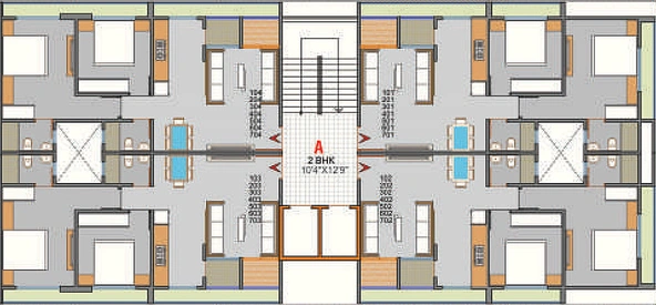 Floor Plan of Rajswa Sankalp Residency in Vinzol, Ahmedabad - Image 154217