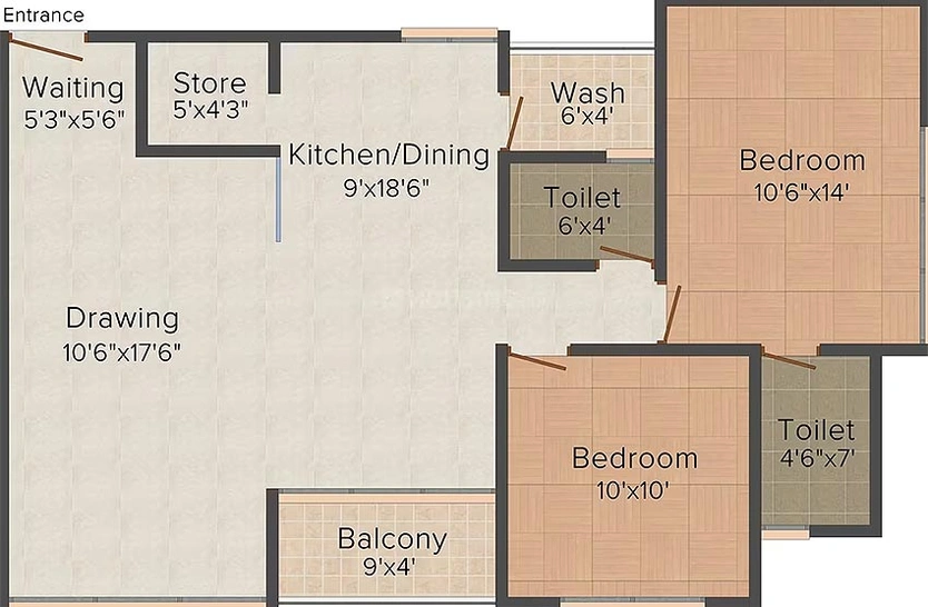 2 BHK Flat in Dharmaja Shivesh 182 in Vavol, Gandhinagar - Image 816153