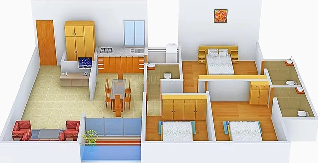 3 BHK Flat in Dharmaja Shivesh 182 in Vavol, Gandhinagar - Image 816154