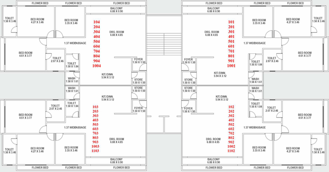 Floor Plan of Clar Belvista in Alkapuri, Vadodara - Image 96143