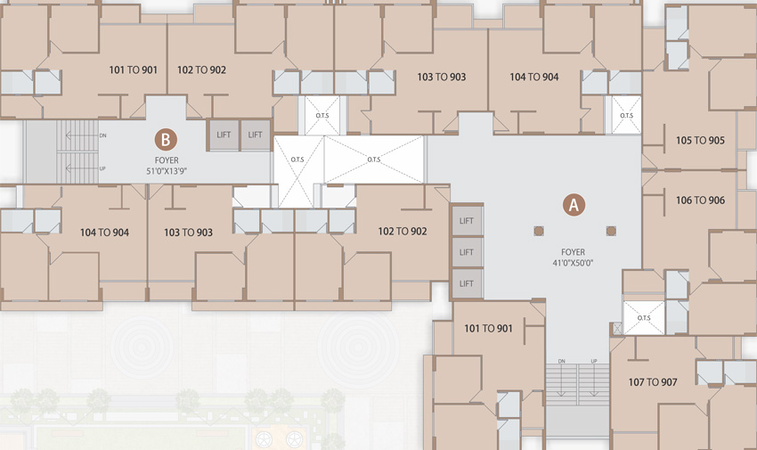 Floor Plan of Sagar Dynamic in Raysan, Gandhinagar - Image 152370