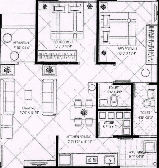 2 BHK Flat in Radhe Vraj Skyline in Dahegam, Gandhinagar - Image 816162