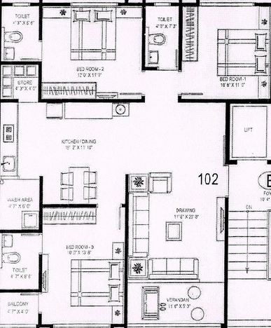 3 BHK Flat in Radhe Vraj Skyline in Dahegam, Gandhinagar - Image 816163