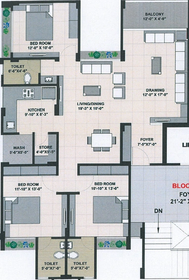 3 BHK Flat in Sunrise Ganesh Ultima in Raysan, Gandhinagar - Image 810805