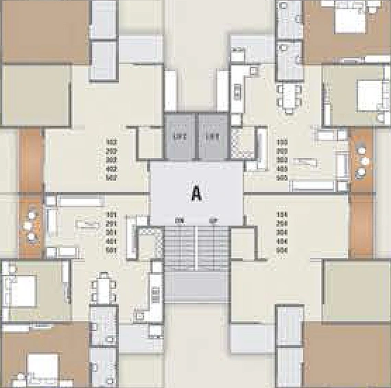 Floor Plan of Rudra Aniket Regime in Raysan, Gandhinagar - Image 156557