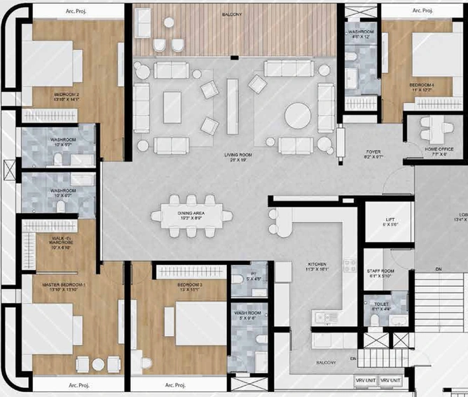 4 BHK Flat in Swaran Raga Polaris in Sevasi, Vadodara - Image 673923