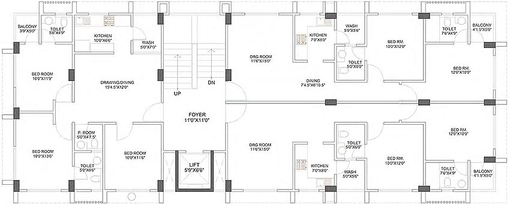 Floor Plan of Mishika Prive in Sargasan, Gandhinagar - Image 151012