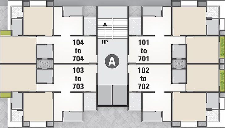 Floor Plan of Aditya Tapasvi Flora in New Maninagar, Ahmedabad - Image 161079