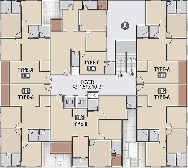 Floor Plan of NJ Jivan Veera in Vastral, Ahmedabad - Image 160919