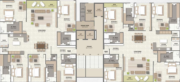 Floor Plan of Avadh Miliana in Vesu, Surat - Image 174891