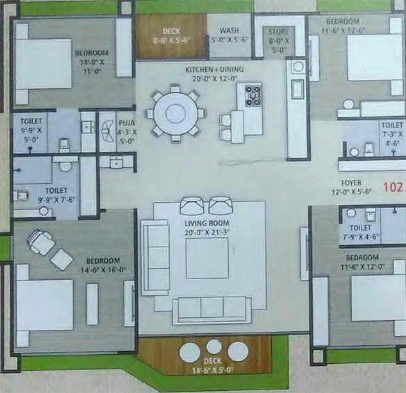 4 BHK Flat in Siddheshwar Sahjanand Prasth in Mota Varachha, Surat - Image 819250