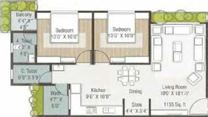 2 BHK Flat in Arya Shikshapatri Heights in Amroli, Surat - Image 819446