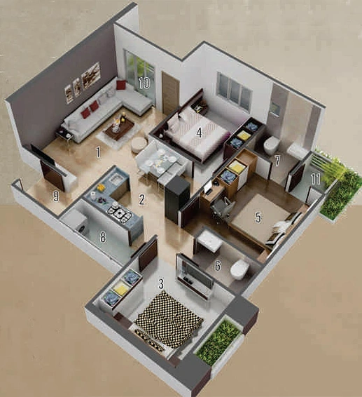 3 BHK Flat in AG Sentosa Enclave in Godadara, Surat - Image 819424