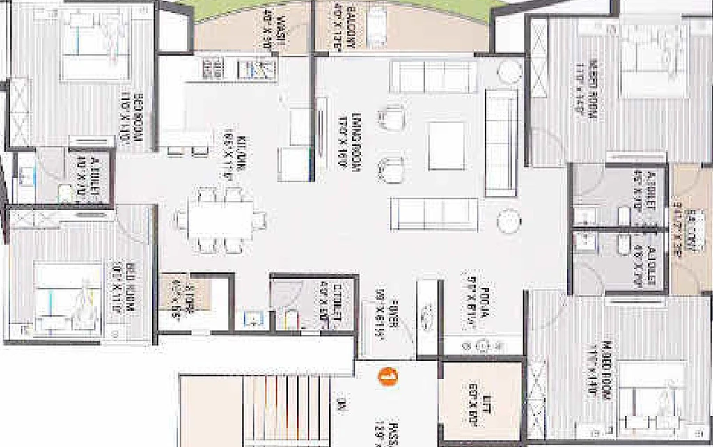 4 BHK Flat in Sweet 26 Gold Coin in Mota Varachha, Surat - Image 818608