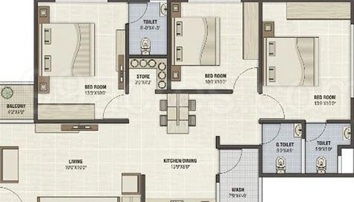 3 BHK Flat in PSY Pramukh Harmony in Sargasan, Gandhinagar - Image 816076
