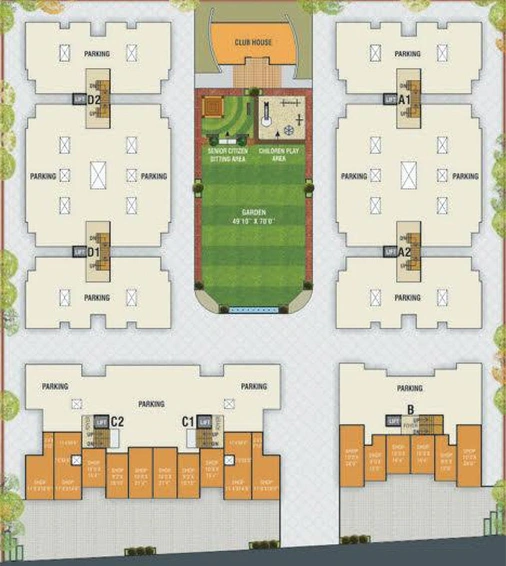 Master Plan of Golden Shree Kishna Enclave in Bhestan, Surat - Image 179136