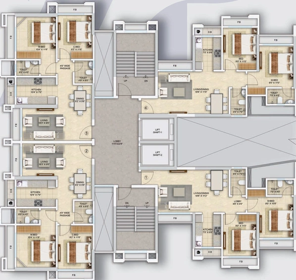 Floor Plan of Parikh Yash Platina in Virar West, Palghar - Image 17326
