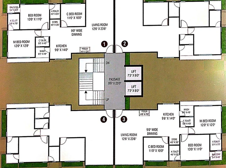 Floor Plan of Jyot Saanvi Heights in Sarthana Jakat Naka, Surat - Image 178304
