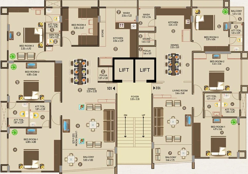 Floor Plan of Lalan Ashwamegh Paradise in Paldi, Ahmedabad - Image 95913