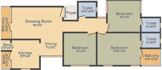 3 BHK Flat in Sanskar Santoor Grace in Sargasan, Gandhinagar - Image 816139
