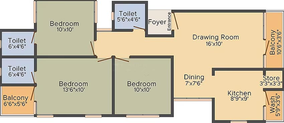 3 BHK Flat in Sanskar Santoor Grace in Sargasan, Gandhinagar - Image 816140