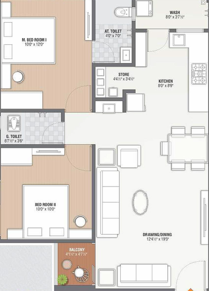 2 BHK Flat in Talati Panjury Palace in Vavol, Gandhinagar - Image 814101