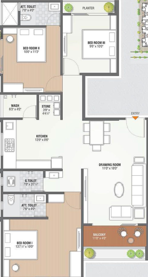 3 BHK Flat in Talati Panjury Palace in Vavol, Gandhinagar - Image 814102