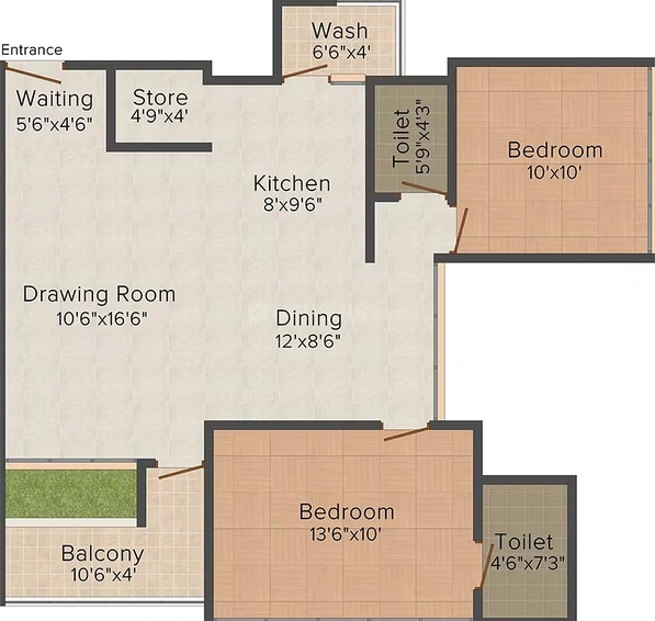 2 BHK Flat in Shree Rang Oasis in Randesan, Gandhinagar - Image 816083