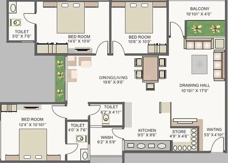 3 BHK Flat in Shree Rang Oasis in Randesan, Gandhinagar - Image 816084
