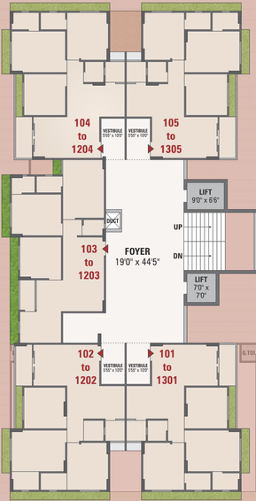 Floor Plan of Parshwa RJ Pearl in Chandkheda, Ahmedabad - Image 97497