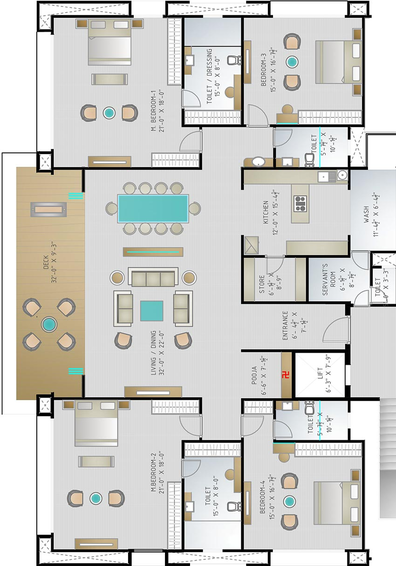 4 BHK Flat in D and M Elysium Avenue in Piplod, Surat - Image 817989