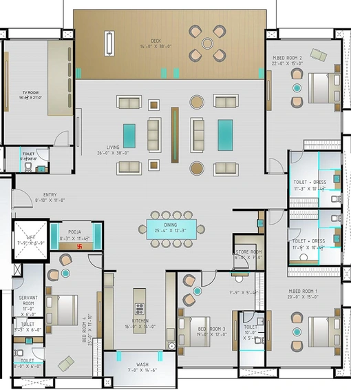 4 BHK Flat in D and M Elysium Avenue in Piplod, Surat - Image 817990