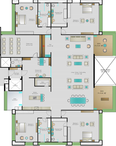 4 BHK Flat in D and M Elysium Avenue in Piplod, Surat - Image 817992