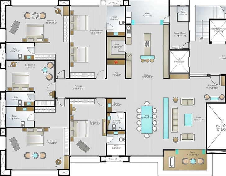 5 BHK Flat in D and M Elysium Avenue in Piplod, Surat - Image 817994