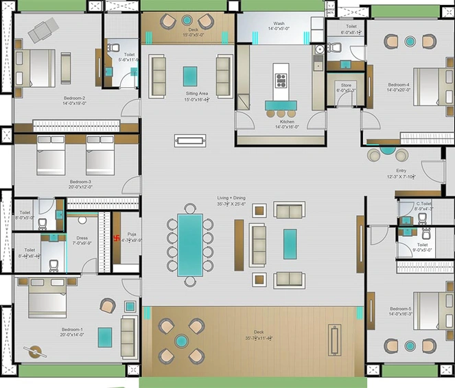 5 BHK Flat in D and M Elysium Avenue in Piplod, Surat - Image 817995
