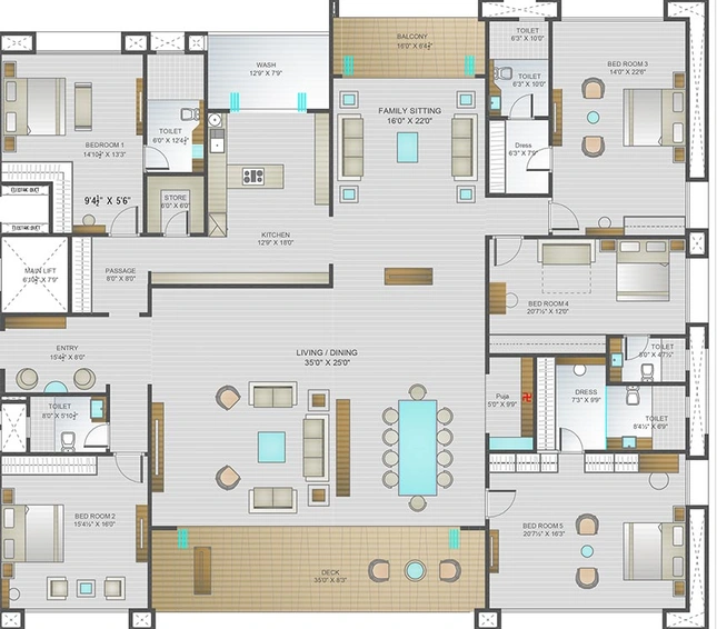 4 BHK Flat in D and M Elysium Avenue in Piplod, Surat - Image 817997