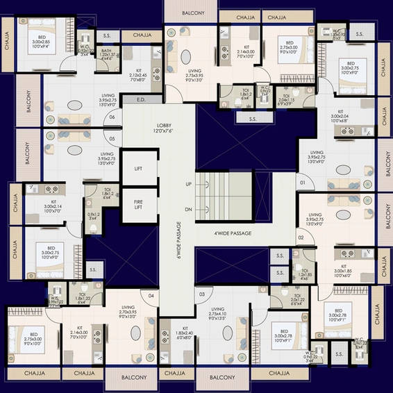 Floor Plan of Aavishkaar Crest in Kharghar, Navi Mumbai - Image 35265
