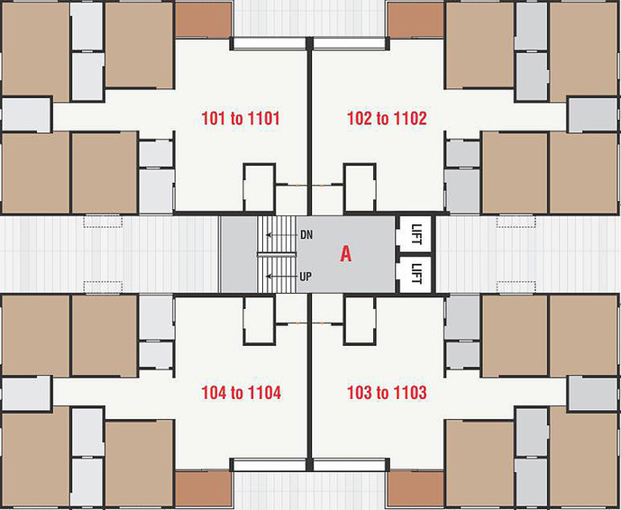 Floor Plan of SK Sarthak Shreenand in Kudasan, Gandhinagar - Image 149656