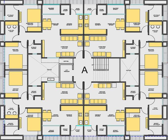 Floor Plan of Orbit Radian Residence in Sargasan, Gandhinagar - Image 149508
