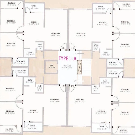 Floor Plan of Siddheshwar Sahjanand Residency in Nana Varachha, Surat - Image 178431