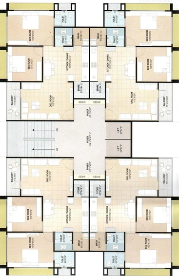 Floor Plan of KV Satva Shiv Elegance in Nikol, Ahmedabad - Image 97571
