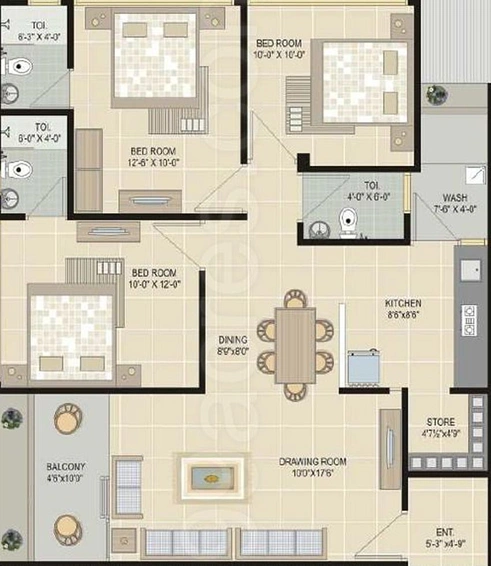 3 BHK Flat in Sahajanand Devkrupa Rhythm in Sargasan, Gandhinagar - Image 816078