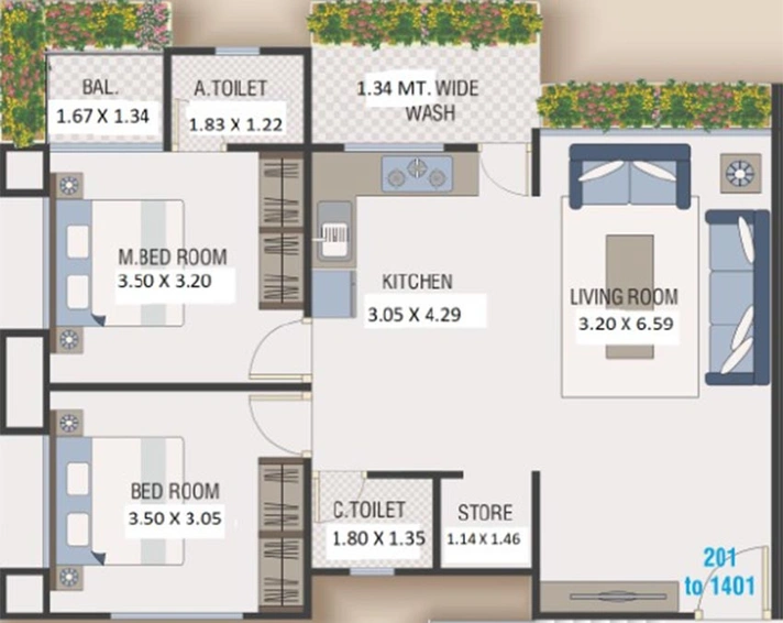 2 BHK Flat in Aakar Tapi Enclave in Singanpor, Surat - Image 819758