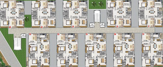 Floor Plan of Crown Whistling Woods in Gachibowli, Hyderabad - Image 172927