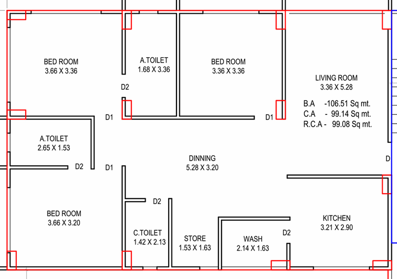 3 BHK Flat in Aagam City Life in Athwa, Surat - Image 674346